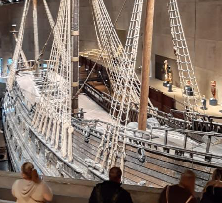 The Vasa ship inside the museum.